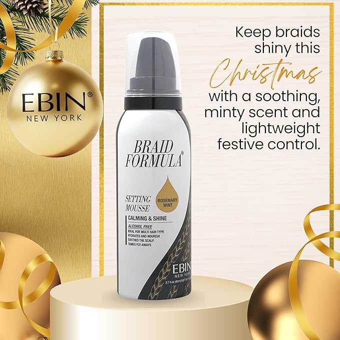 EBIN NEW YORK Braid Formula Setting Mousse (2.7 oz, Rosemary Mint + Biotin)