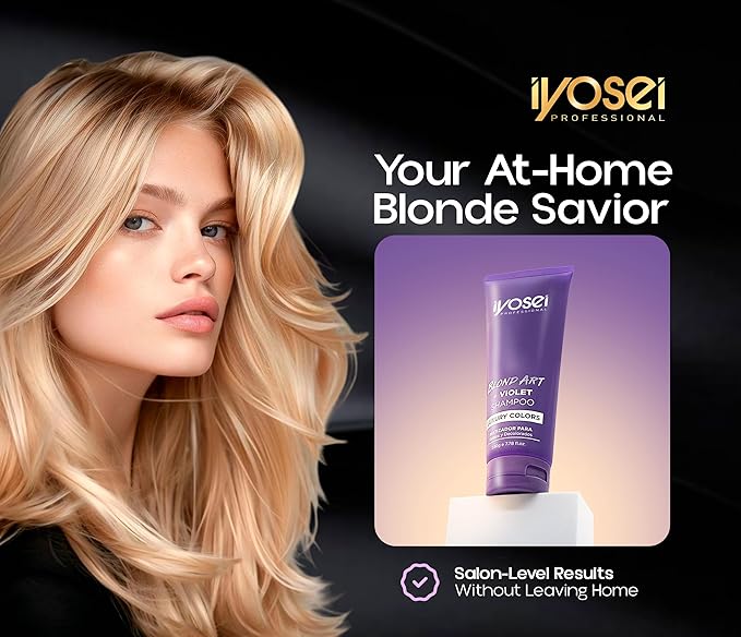 Professional Purple Shampoo Blond Art + Violet – Shampoo for Blondes with Highlighted, Bleached & Gray Hair – Intense Purple Toning for Blonde Hair Care and Color Balance – 7.78 Fl oz Tube
