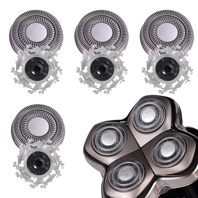 4pcs Shaver Replacement Blades for Skull Shaver Pitbull Forte PRO Series,Shaver Replacement Heads Compatible with Skull Shaver Pitbull Gold/Silver/Platinum/Diamond Pro Shaver and Palm Shaver