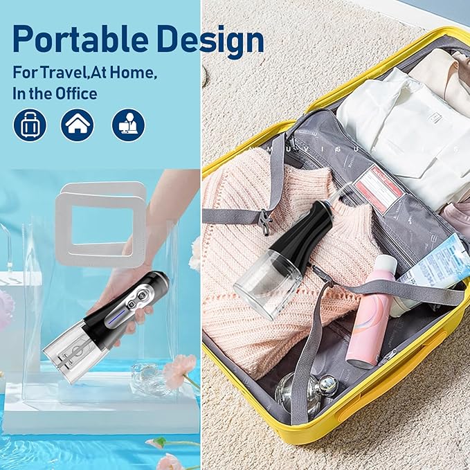 NBGRLVS Water Dental Flosser for Teeth Pick Cleaning Cordless - 6 Adjustable Modes,320ML Portable & Rechargeable IPX7 Waterproof Powerful Oral Irrigator, Cleaner Picks for Home Travel