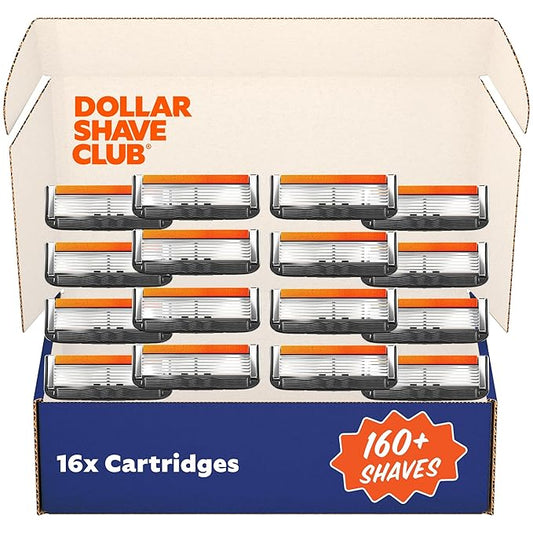 Dollar Shave Club | 6 Blade Razor Refills (16 Pack) | 6 Stainless Steel Blades for a Close & Comfortable Shave