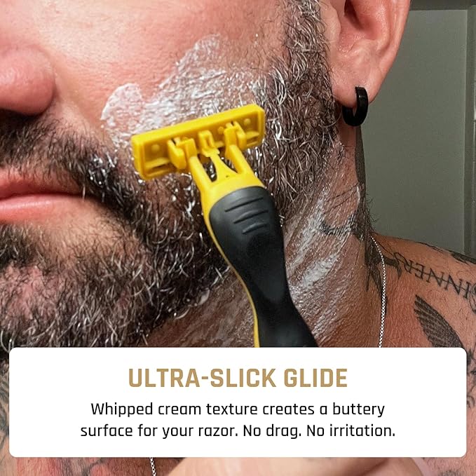 Derm Dude Illegal Shave Cream for Men | Ultra-Slick Shaving Cream for Sensitive Skin | Fights Razor Burn, Bumps, Nicks & Cuts | Smooth Glide Formula – MVP Scent, 8oz