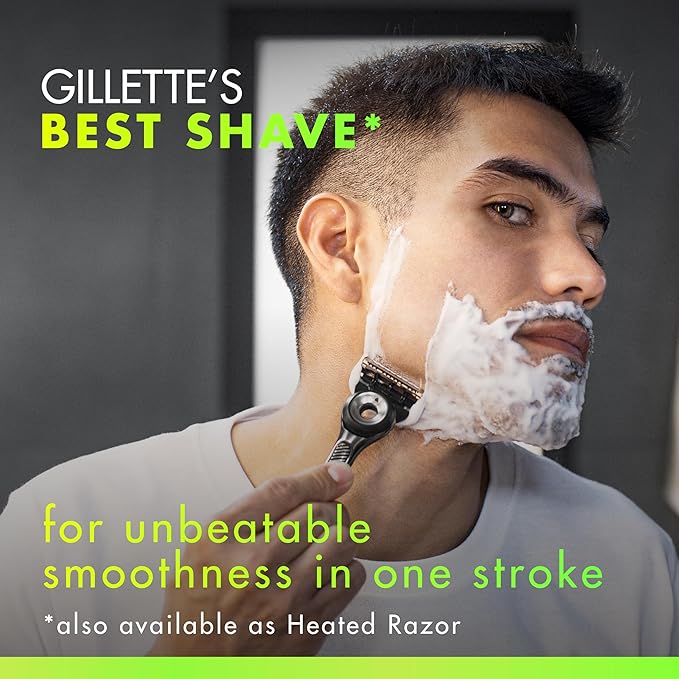 Gillette Labs with Exfoliating Bar by Men's Razor Set, 1 Shower Hook, Handle, 2 Blade Refills, Silver and Black, Razors for Men, Mens