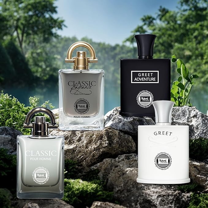 Hybrid & Company Men's 4 Pcs Classic France Pour Homme Greet Adventure Eau De Toilette Perfume