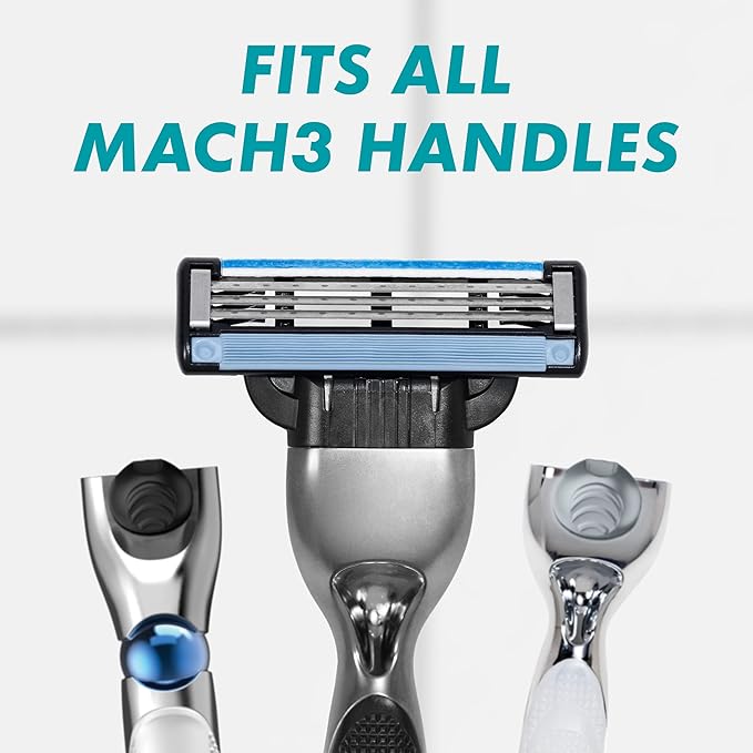 Gillette Mach3 Razor Refills for Men, 4 Razor Blade Refills (Pack of 2)