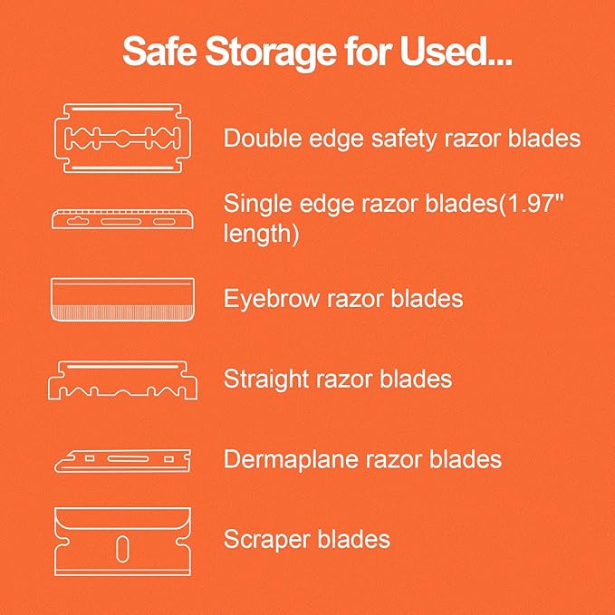 Razor Blade Disposal Container, Rose Gold, Large Capacity, Holds Over 500 Blades, Safe & Recyclable