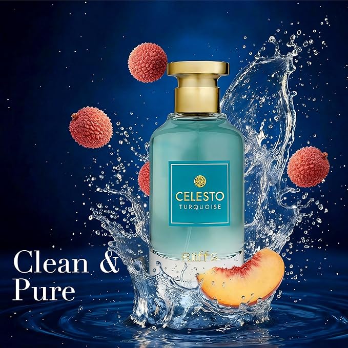 Celesto Turquoise Luxury Cologne for Men - Lavender & Oud Aromatic Elixir-100ml Eau de Parfum - Long Lasting - Versatile Signature - Elite Gift (Celesto Turquoise)