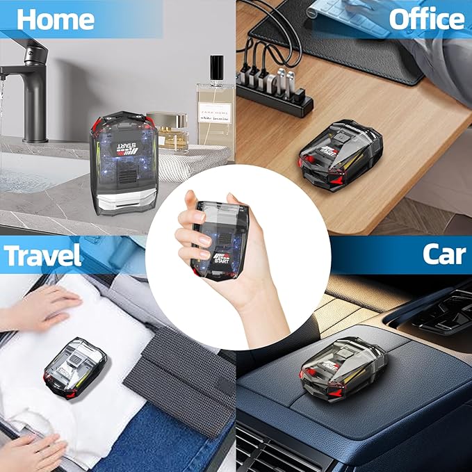 Cyberpunk Mini Electric Shaver, Portable Electric Razor for Men, Smart Display, IPX7 Waterproof, Wet & Dry Shaving, Rechargeable Cordless Rotary Shaver for Home, Office, Car, Gifts