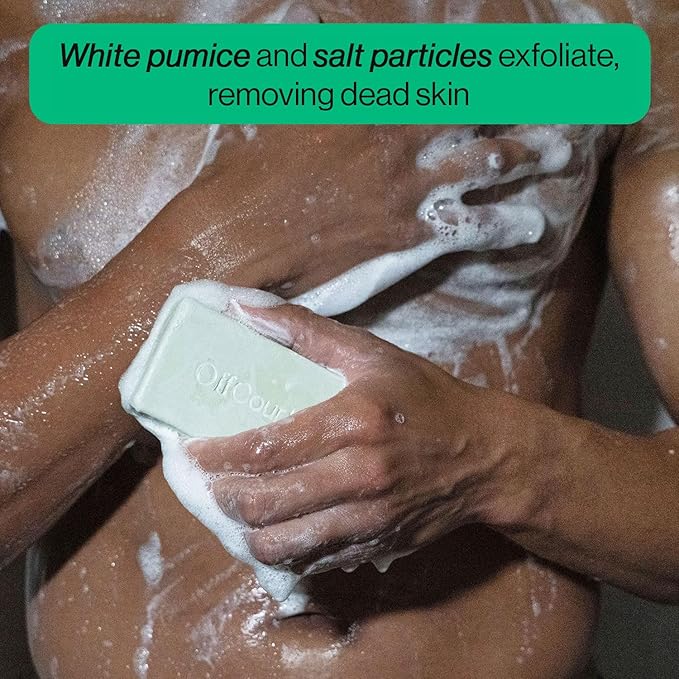 OffCourt Exfoliating Bar Soap – Whole Body, Deep Cleansing and Hydrating Soap for Men & Women - All Skin Types - Non-Drying Bar - Fresh Fig Leaves Scent (5oz, 1 Pack)