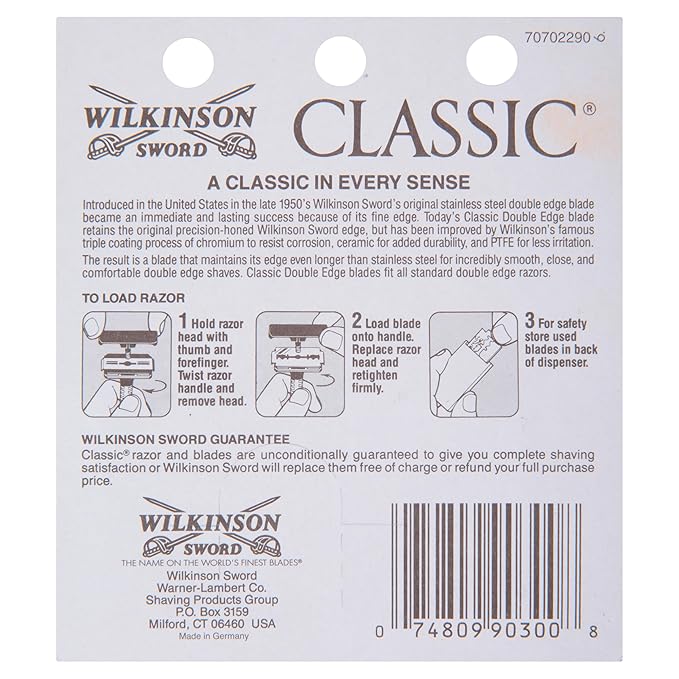 Wilkinson Sword Double Edge Razor Blade Refills for Men - 5 Count
