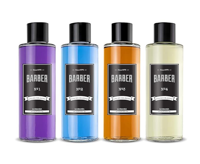 Marmara Barber Cologne - Best Choice of Modern Barbers and Traditional Shaving Fans Glass Bottle (500 ml, No4)