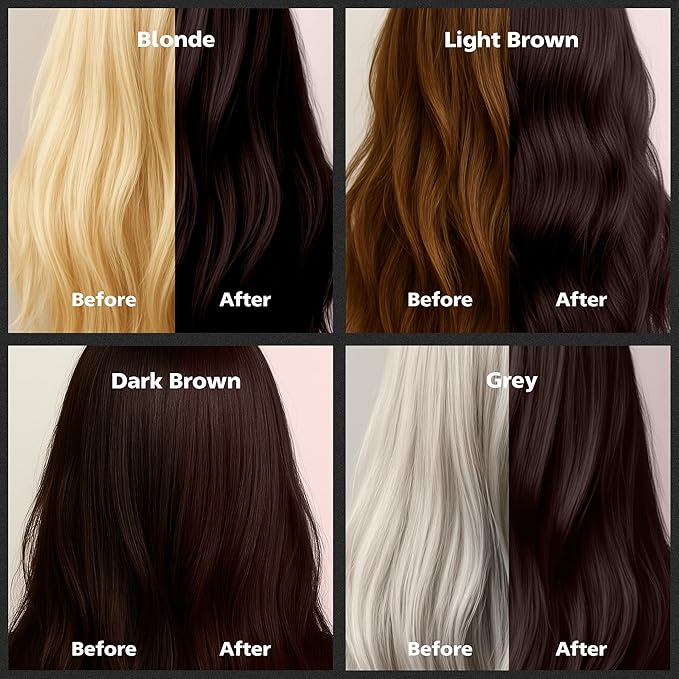 Herbishh Hair Color Shampoo for Gray Hair – Natural Hair Dye Shampoo – Colors Hair in Minutes – Lasts Up To 3-4 Weeks – 500ML – 3-In-1 Hair Color – Colors, Cleanses, and Conditions (Dark Coffee)
