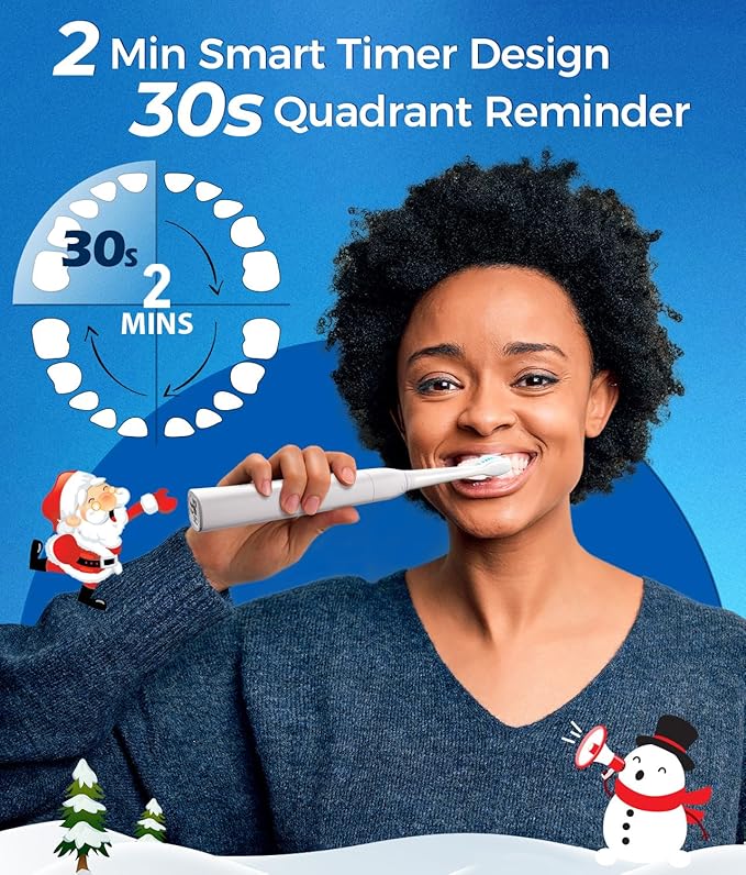 TEETHEORY Electric Toothbrush for Adults with 8 𝐁𝐫𝐮𝐬𝐡 𝐇𝐞𝐚𝐝𝐬, Sonic Electric Toothbrush with 40000 VPM Deep Clean 5 Modes, Rechargeable Toothbrushes Fast Charge 4 Hours Last 30 Days