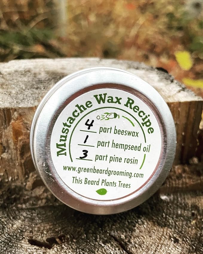 Tree-Topped Mustache Wax for Men – Firm & Tacky Hold with Natural Beeswax & Hempseed Oil – Styles, Shapes & Controls 1 Ounce (Pack of 1)
