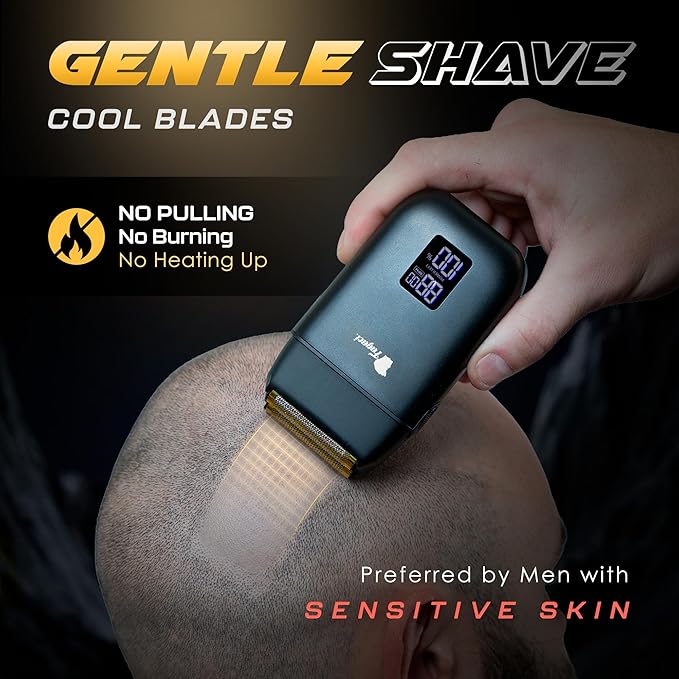 Fagaci Barber Foil Shaver for Men – Glass Smooth Shave Zero Irritation, Professional Barber Razor 8500RPM High Torque, Foil Electric Shaver for Men 3H Battery, Mens Razor for Face, Easy Clean