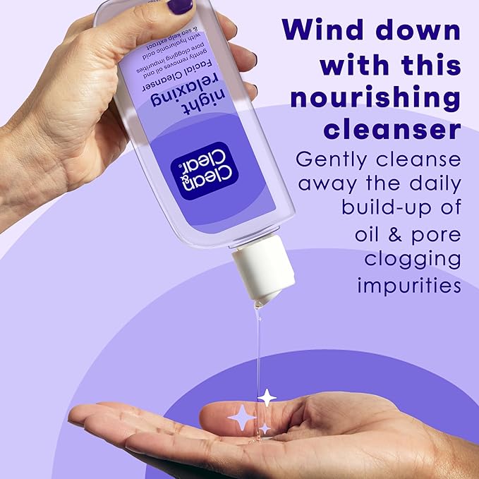 Clean & Clear Night Relaxing Deep Cleaning Face Wash, 8 Fluid Ounce (Packaging May Vary) (Pack of 2)