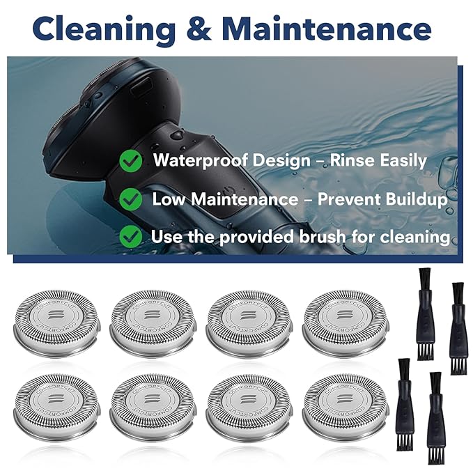 8 PCS SH30/52 Shaving Heads, Replacement for Philips Norelco Shaver Series 1000,2000,3000, S1560 with Durable Sharp Blade, Razor Shaving Heads Blades, for Daily Home and Travel Use