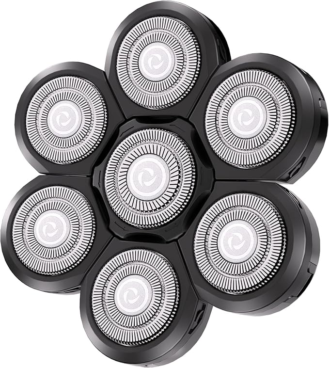 Universal Replacement Heads for Blade,Replacement Blades Compatible with Most Major Head Shaver Brands, Easy-to-Install Electric Razor Shaver Heads for Bald Men. (7 Black)