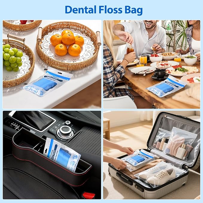 Floss Picks - 300 Count Wear Resistant Dental Floss Picks BPA Free Durable Dental Floss Ergonomic Design 2 In 1 Tooth Picks Flossers for Teeth Cleaning 3 Pack Blue