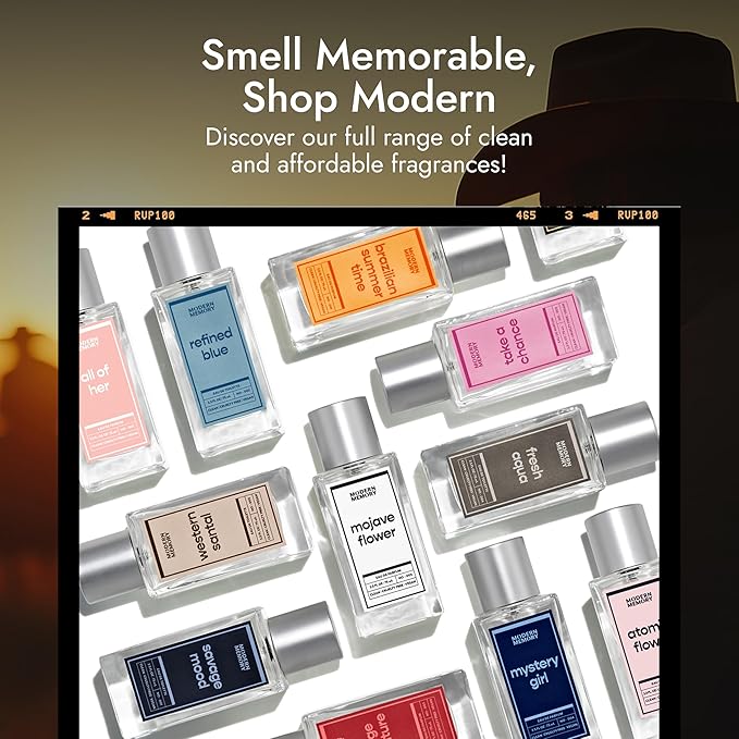 Modern Memory Western Santal Eau de Toilette for Men, 2.5 fl oz - Notes of Spicy Cardamom, Wild Musk & Rich Sandalwood