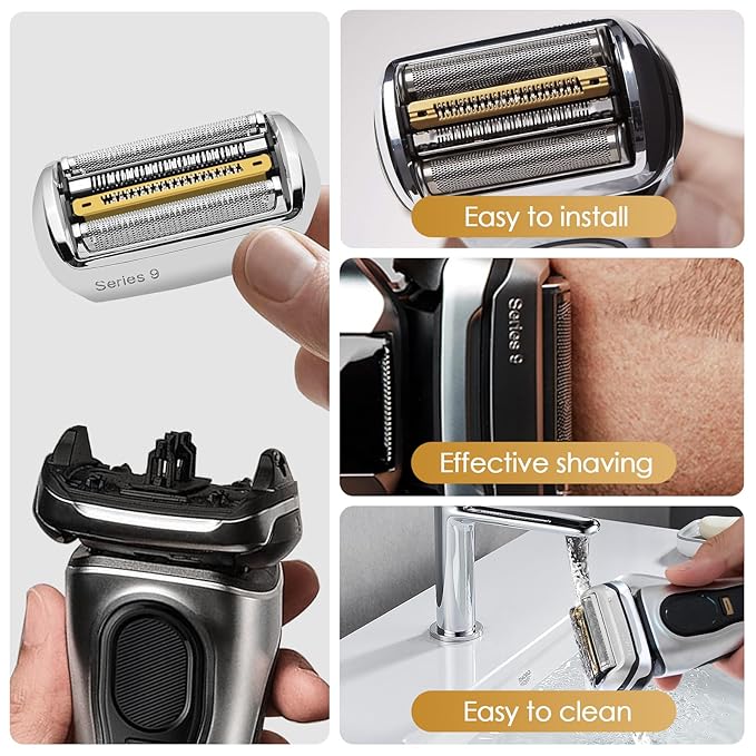 92M Series 9 Men's Electric Shaver Head, Replacement Head Series 9 Electric Shaver S9 Foil & Cutter Razor Heads Compatible with 9290cc, 9291cc, 9370cc, 9293s, 9385cc, 9390cc, 9330s, 9296cc