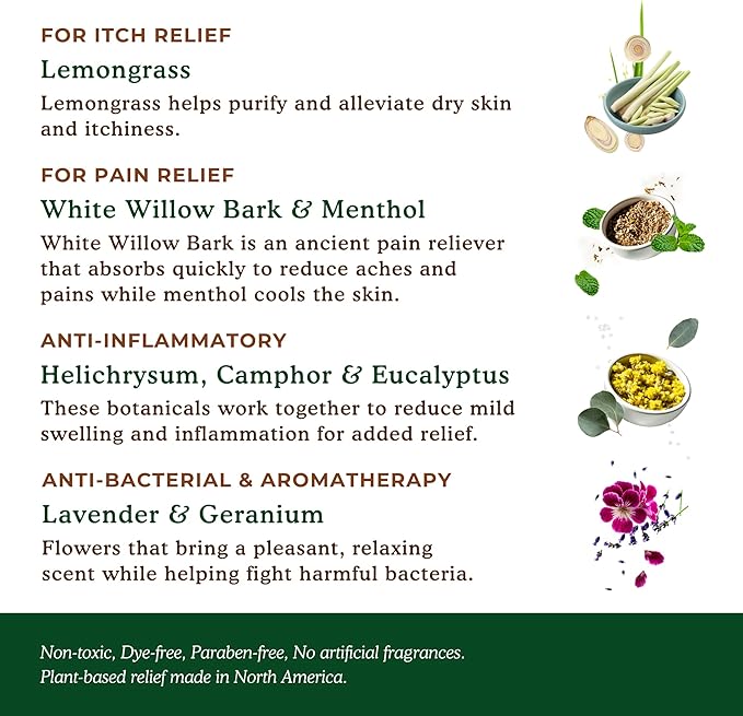 Nature’s Willow Bug Bite Balm, Natural Insect Bite Pain & Itch Relief, 0.5 oz