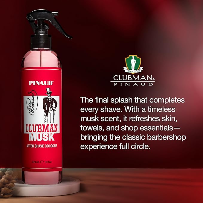 Clubman Musk After Shave Cologne Spray - Classic Fragrance Aftershave for Men, 16 fl oz