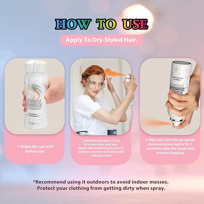Temporary Hair Color Spray | 150ml Instant Hair Spray for Adults & Kids | Washable & Non-Sticky, Gentle Formula, Orange | Halloween, Cosplay, Costume Party, Festivals