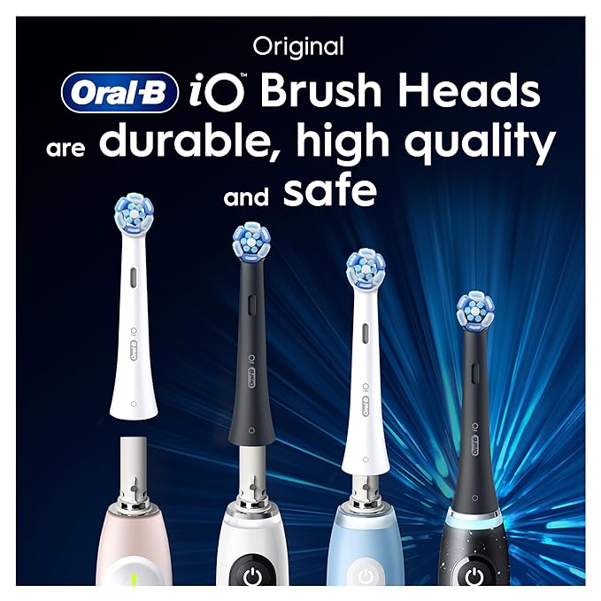 Oral-B iO Ultimate Clean Electric Toothbrush Head, Twisted & Angled Bristles for Deeper Plaque Removal, Pack of 2 Toothbrush Heads, Black