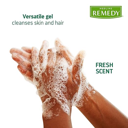 Medline Remedy Essentials Shampoo and Body Wash (4 fl oz), Full Body Cleanser with Aloe, For Adults & Elderly, Easy Rinse Gel for Bath, Shower or Bedside Bathing - 60 Count