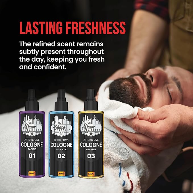 the shave factory After Shave Cologne Series - Cologne for Men, Aftershave for Men, Refreshes and Relieves Face and Skin (12 Arctic)