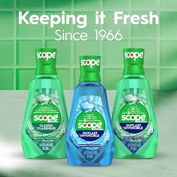 Crest Scope Classic Mouthwash, Original Formula, 500 Ml, 4 Count
