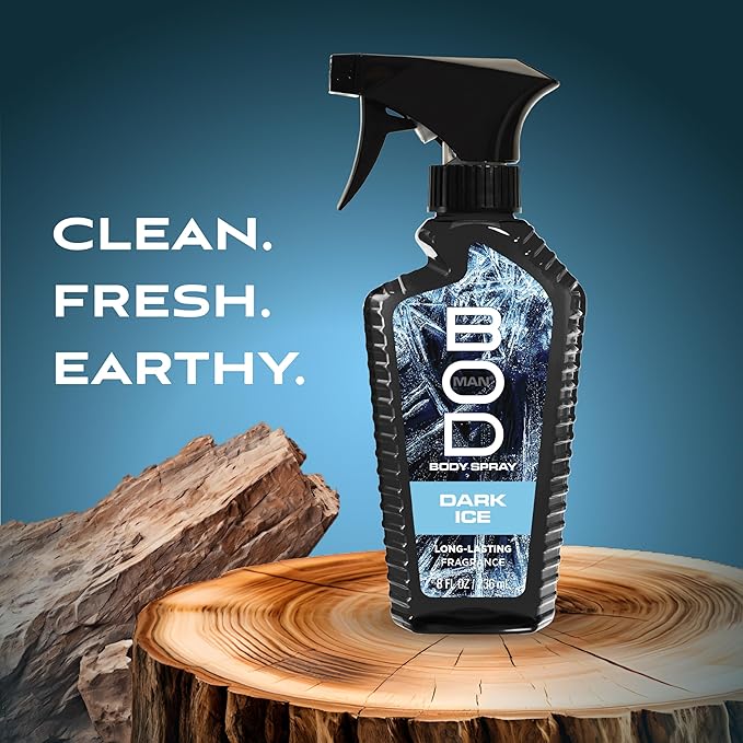 BOD man Fragrance Body Spray, Dark Ice, 8 fl oz (Pack of 2)