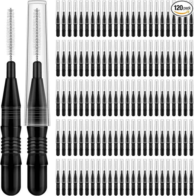 120 Pieces Braces Flossers for Cleaner Interdental Brushes Between Teeth, Toothpick Dental Tooth Flossing with Soft Bristles 360° Bendable Oral Dental Hygiene Flosser Cleaning Tool