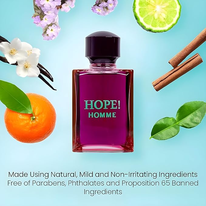Bexter Hope Homme Eau De Parfum Spray for Men – 100 ml – Spicy Floral, Warm Woody, Long-Lasting Fragrance