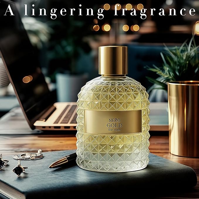 Men's Cologne Valentine Nero Glod Eau De Toilette Natural Body Spray Perfume Long Lasting Fragrance 3.4 Fl Oz Daily Used