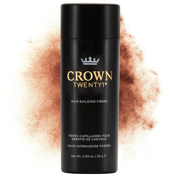 CROWN Hair Building Fibers (28g) - Instantly Cover Fine & Thinning Hair for a Thicker, Fuller Look - A Natural Keratin Concealer - 13 Shades for Men & Women - Auburn