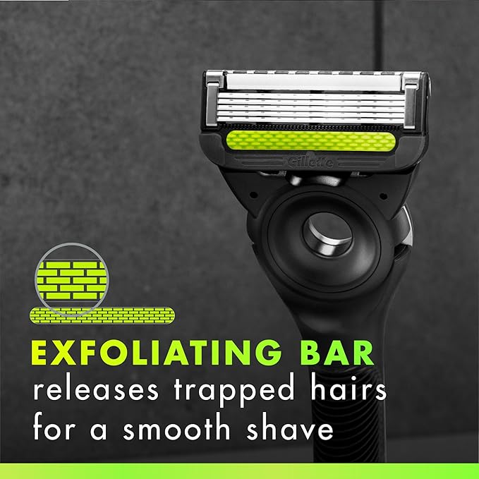 GilletteLabs with Exfoliating Bar by Gillette Razor for Men - 1 Handle, 4 Razor Blade Refills, Holiday Gifts for Men, Includes Premium Magnetic Stand