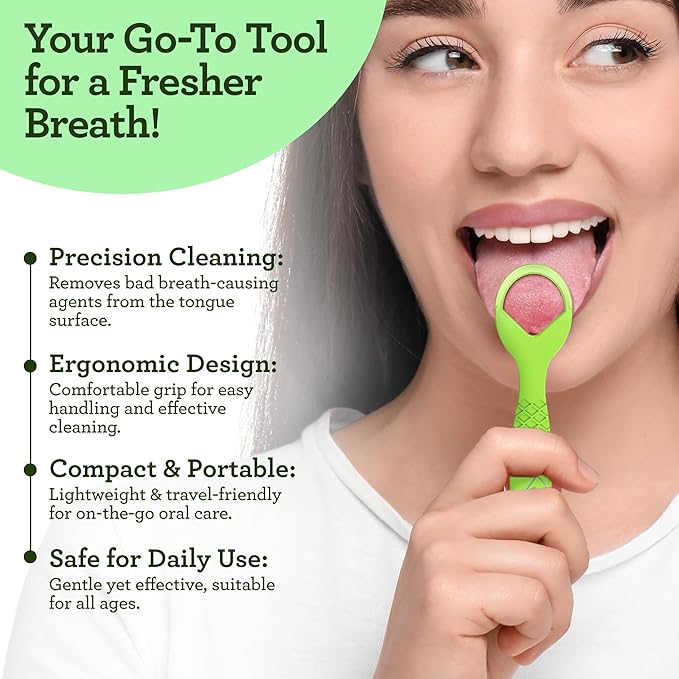 GuruNanda Disposable Tongue Scraper for Adults & Kids, Aligner Removal Tool (40 Ct) Dual-Function, BPA & PFAS-Free, Recyclable, Travel-Friendly, Promotes Fresh Breath, Easy to Use