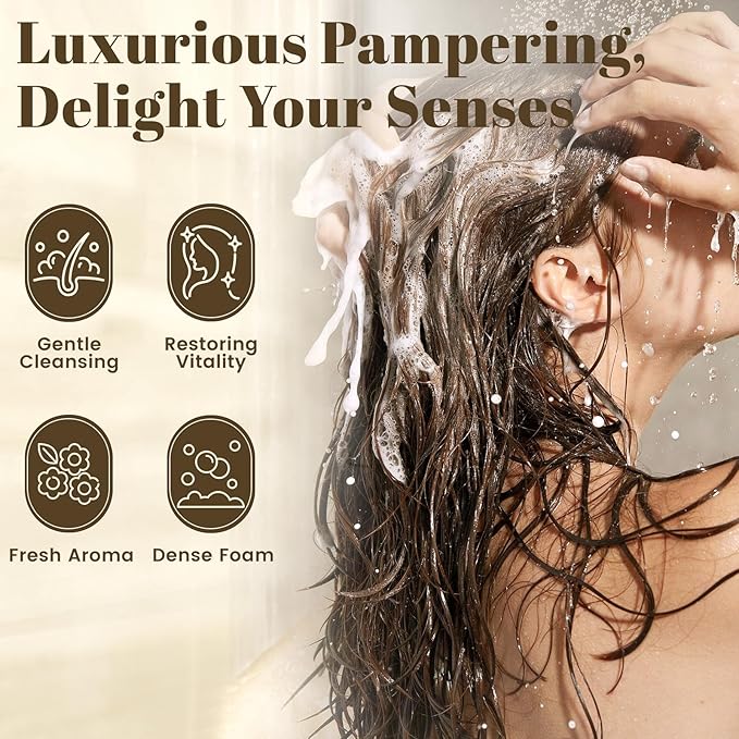 Ginger Hair Growth Shampoo, Thickening Shampoo 473 ml(16 fl.oz), For All Hair Types, with Herbal Essential Oils and Plant Extracts for Thinning Hair for Women and Men