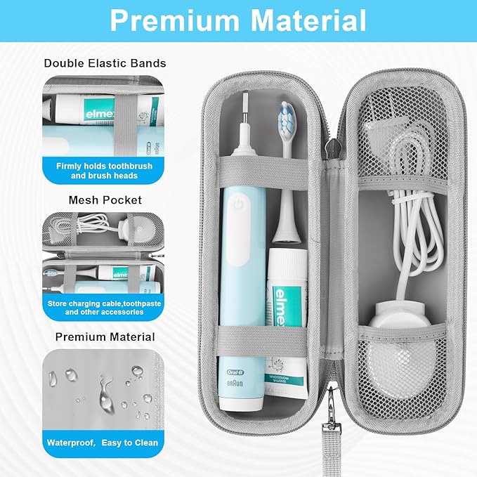 Toothbrush Travel Case for Oral B/Oral-B Pro 1000 1500 5000 7000 7500 9600/ Philips Sonicare 4100 5100 1100 6100 5300 Electric Toothbrush, Portable Hard Protective Storage Bag (Gradient)