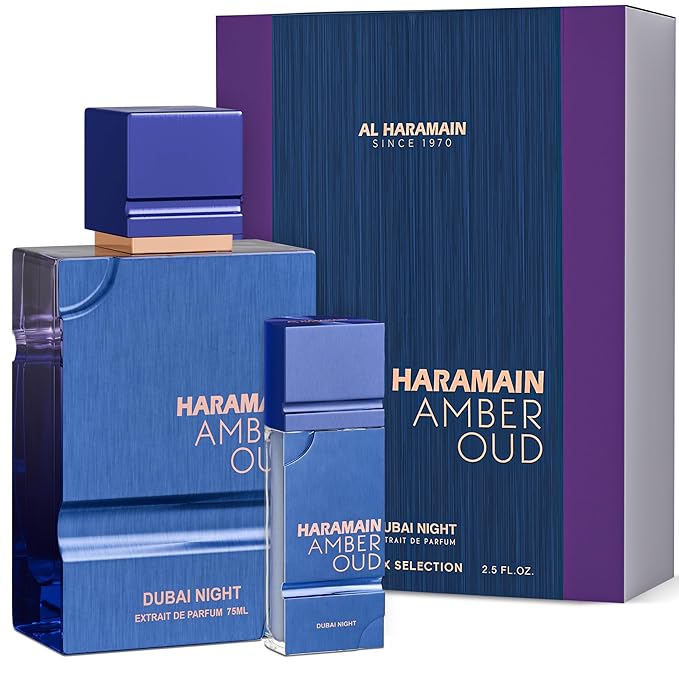 Al Haramain Amber Oud Eau de Parfum with Atomizer – Dubai Night – Unisex Ladies & Mens Cologne – Men/Women's Cologne Spray – Perfume for Men & Women: Amber, Bergamot, Vanilla, White Musk (2.53 oz)