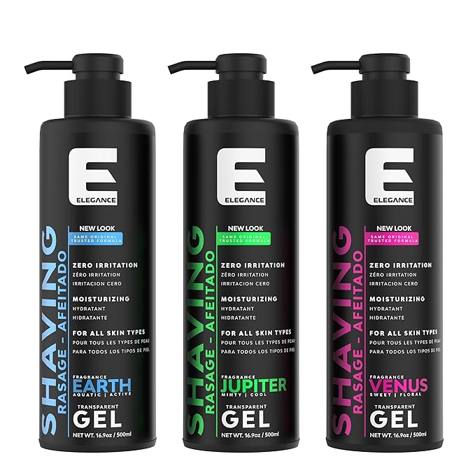 E Elegance Barber Accessories - Transparent Shaving Gel For Men Or Women, Sweet/Floral Venus Fragrance - The Ultimate Shaving Solution For A Smooth, Irritation-Free Experience, 16,9 Oz