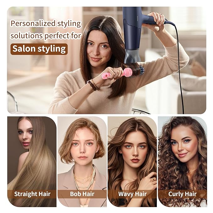 Round Brush for Blow Out - 1.7 Inch Nano Thermal Ceramic & Ionic with Boar Bristles - Salon Blow Drying Hair Brush for Drying,Volumizing, Curling, Shine & Smooth Styling