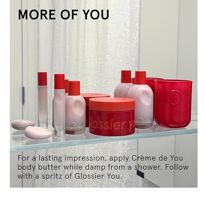 Glossier You Eau de Parfum - Unisex Fragrance for Men & Women, Skin-Scent Enhancer Smells Different on Everyone - Musky, Warm & Spicy Perfume with Pink Pepper, Iris & Ambrox Base Notes, Travel 8ml