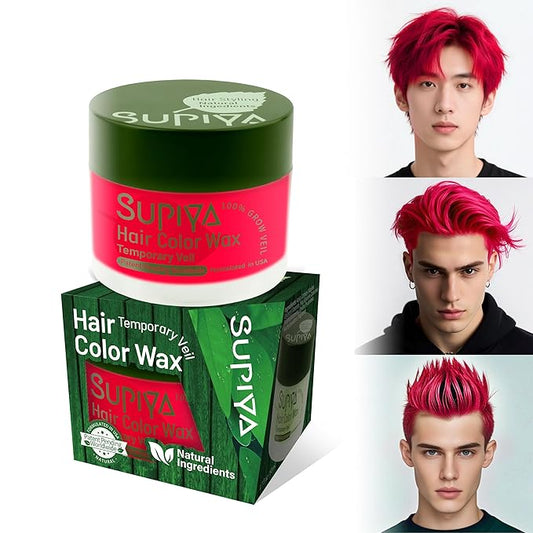 Temporary Hair Color Wax for Men - SUPIYA Washable Hair Wax Color, All-Day Hold Disposable Hair Wax for Christmas, Cosplay & Daily (Marige Color #68)