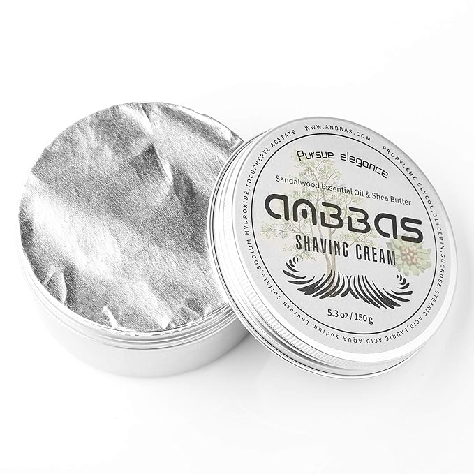 Anbbas 150g Shaving Cream Body Cream for Men Women Wet Shave Latheing,Sensitive Skin,Sandalwood Shea Nut Essential Oil