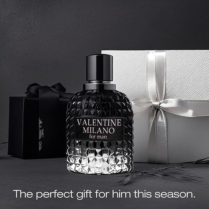 Men's Cologne Gift Set Include Valentine Milano,Valentine,Choco Musk & Aqua Deep Blue - 3.4 Fl Oz Each | Vanilla Bourbon, Leather & Amber Floral Fragrance | Luxury Eau de Toilette Quartet
