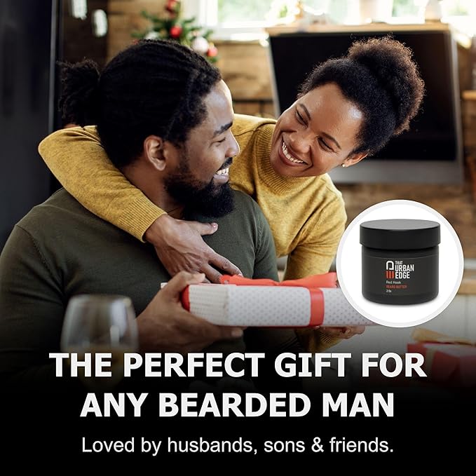 Urban Edge That Beard Butter for Black Men & All Beard Types – Anti-Itch Beard Moisturizer & Softener with Shea Butter & Argan Oil – Beard Balm & Cream Conditioner Alternative – Red Hook Scent – 2 oz