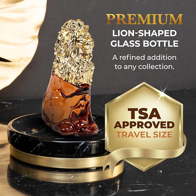 LION OF JUDAH Mighty King - Long-Lasting EDP Fragrance Comes in Elegant Lion-Shaped Glass Bottle - Men's Cologne with Cinnamon, Dry Wood & Vanilla Notes (90ml)